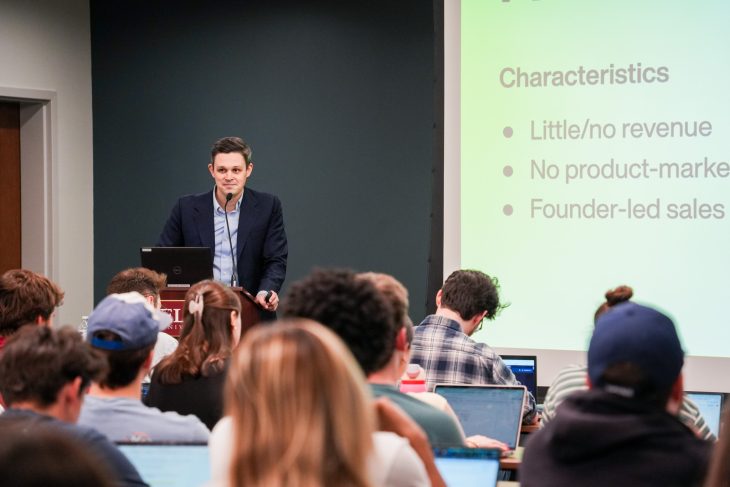Keynote Speaker Bert Brokaw ’13, senior director of sales development at Rippling during Sales Week