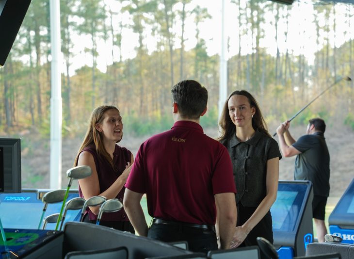 Students and Chandler Center partners gathered at Topgolf for a networking event
