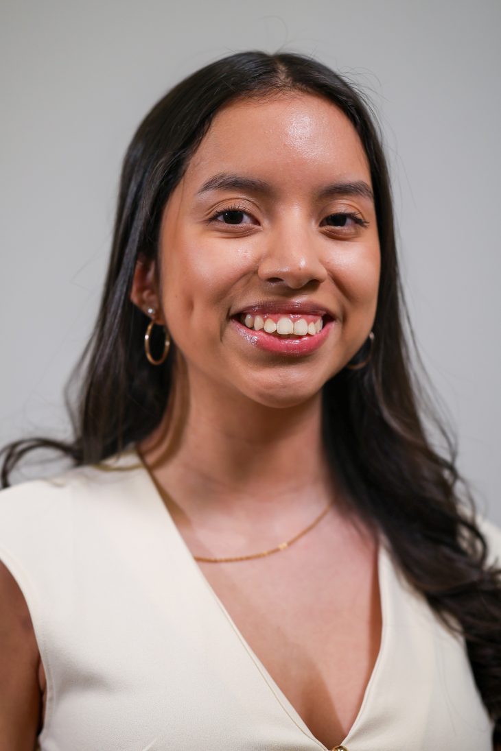 headshot of Gabriela Alvarez on gray background