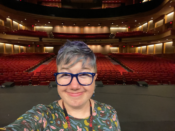 April Dudash on the DPAC stage