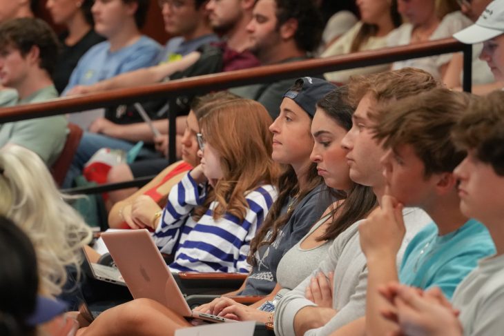 Students engaging with Findley's keynote