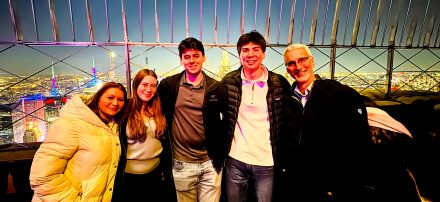 Photo of Devon Hawkins, Sara Fritz ’26, Jin Kobes ’26, Jay Cornell ’26 and Steve Deloach