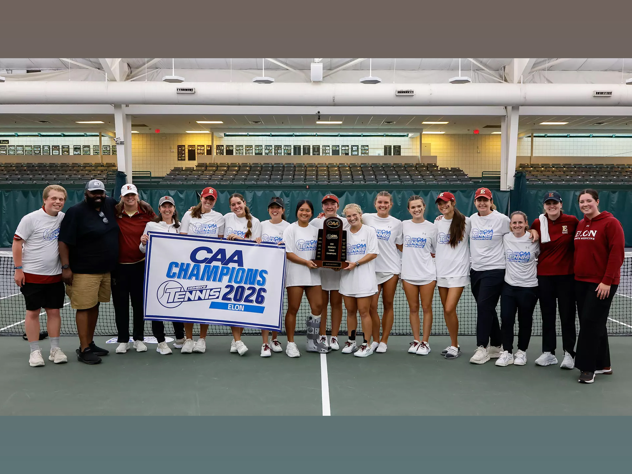Elon women's tennis wins second straight CAA title
