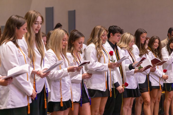 Elon University Bachelor of Science in Nursing students take the Nursing Professional Oath on May 20, 2026.
