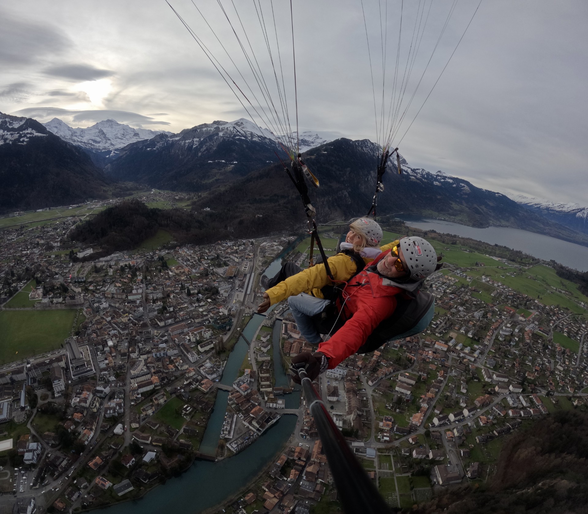 Kate Cooper paragliding in Interlaken, Switzerland