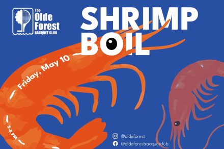 A cartoon shrimp on a blue backgroun