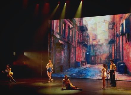 Performers dancing on stage as finalists for the Chita Rivera Awards.