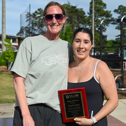Elon professor Shaina Dabbs with Abby Selikoff.