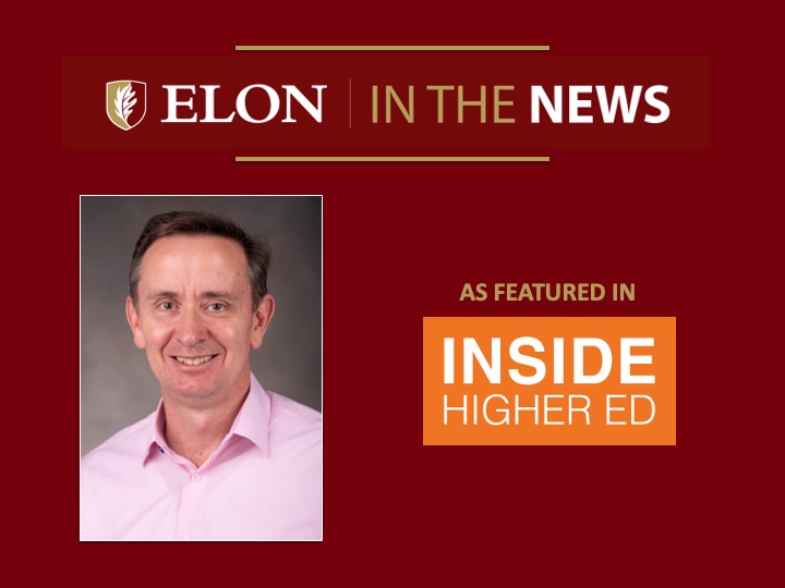 Headshot of an Elon University faculty member featured in Inside Higher Ed as part of Elon in the News.