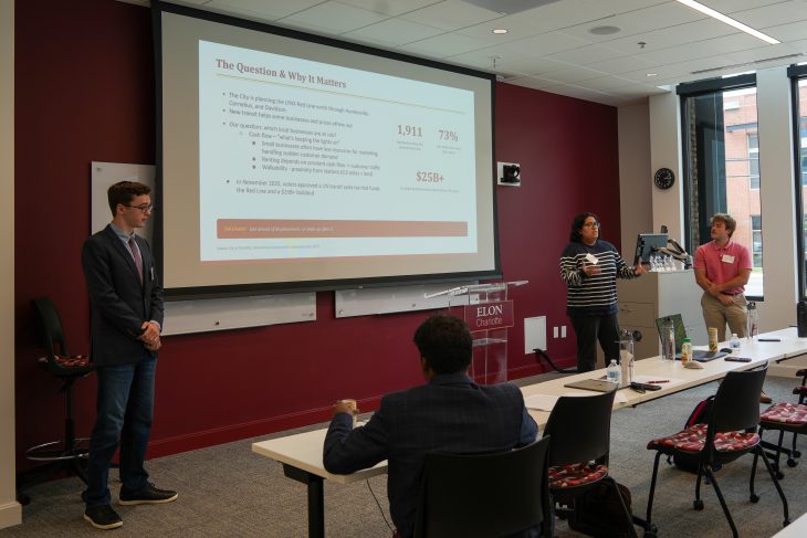 A team presents findings and recommendations to judges