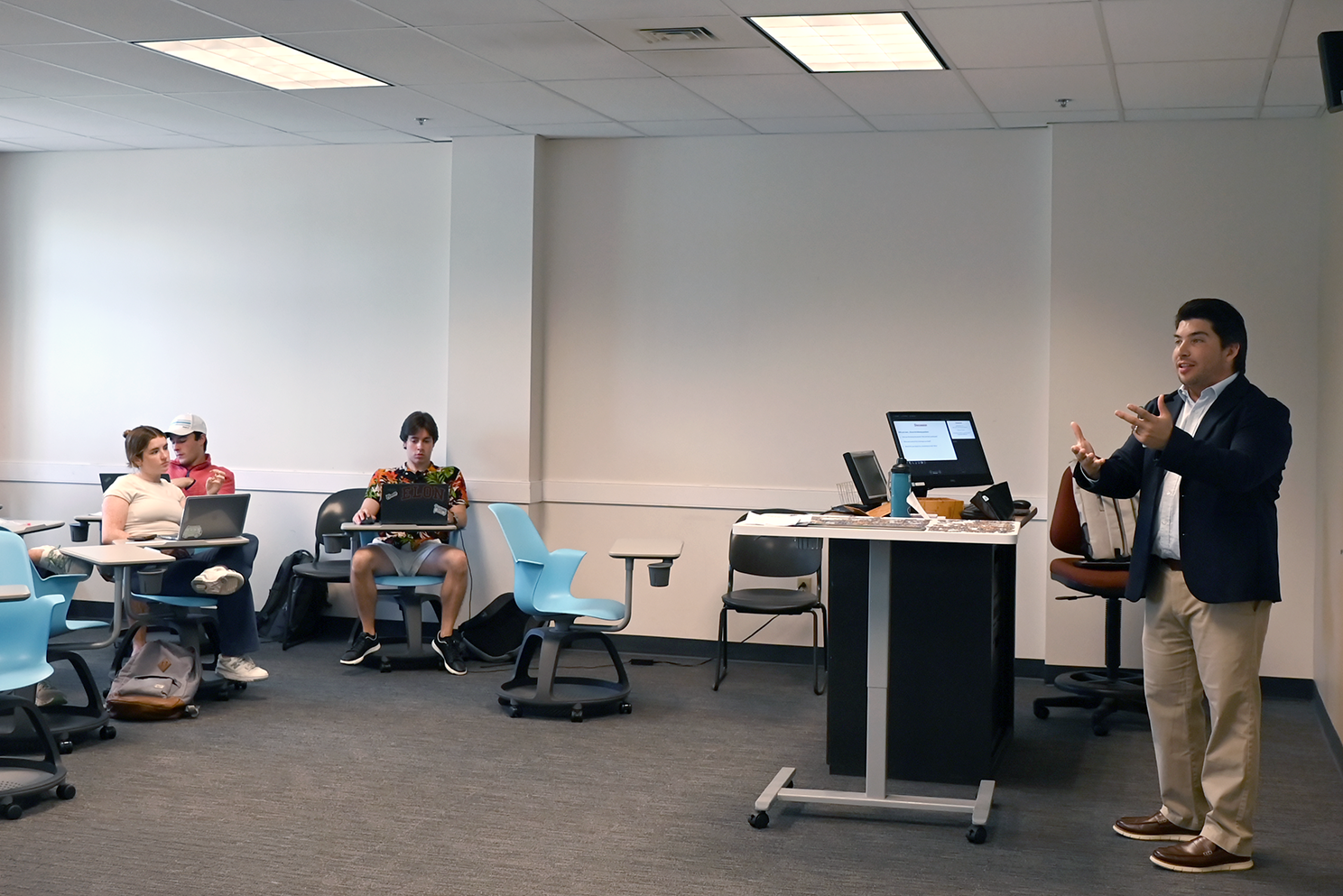 Professor teaching in a classroom