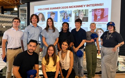 Student interns pose for a group photo at McKinney.