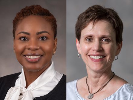 Elon professors Shanetta Pendleton (left) and Michele Lashley