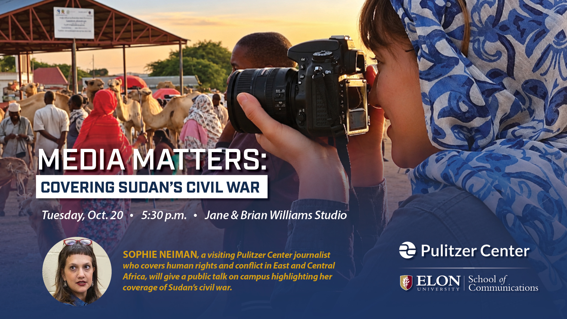 A promotional photo for Sophie Neiman at Elon University.