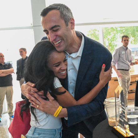Joe Bruno with Jasmine Turner, both Elon University alumni