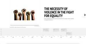 Jay's timeline showing the necessity of violence in the fight for equality in America.