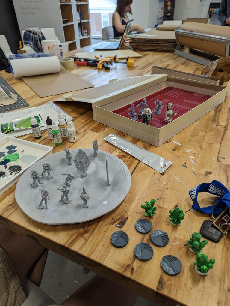 Examples of the game pieces made by students.