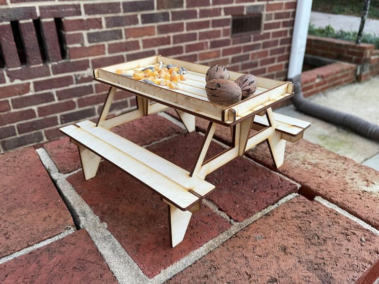 small picnic table for squirrels