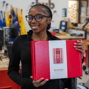 Nija holding her Kickbox