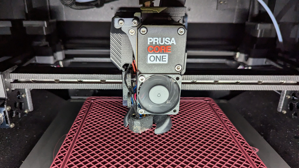 The inside of a 3D printer