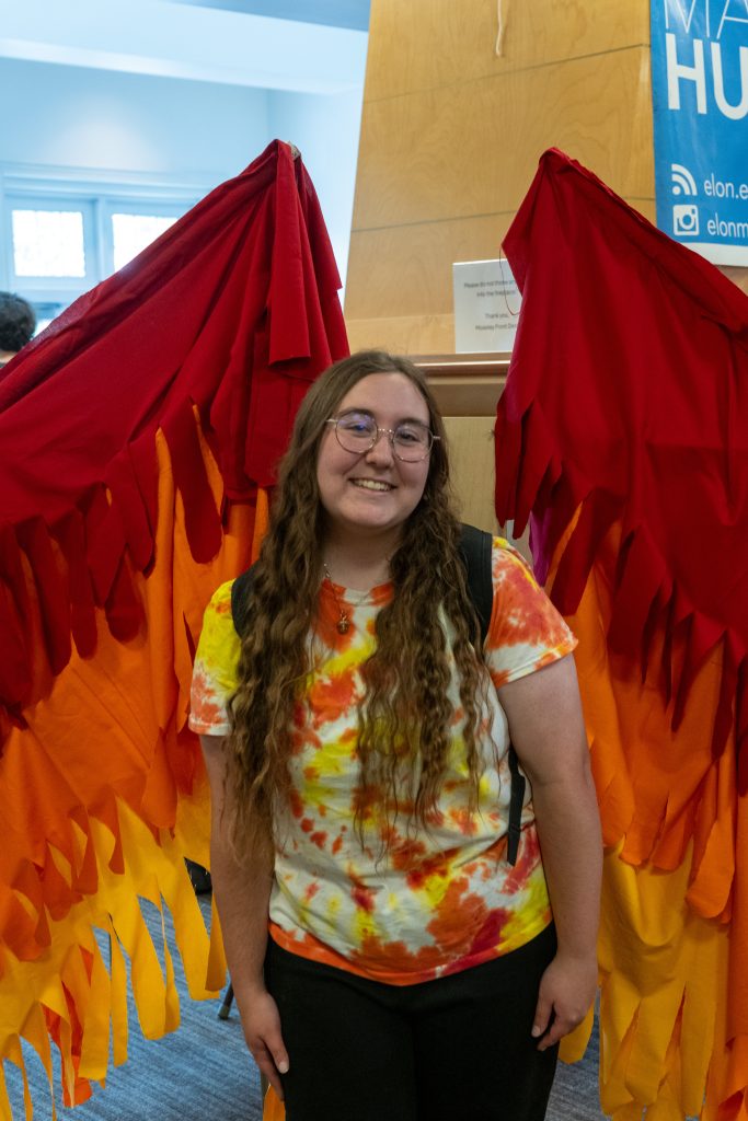Cassidy wearing her Phoenix Wings