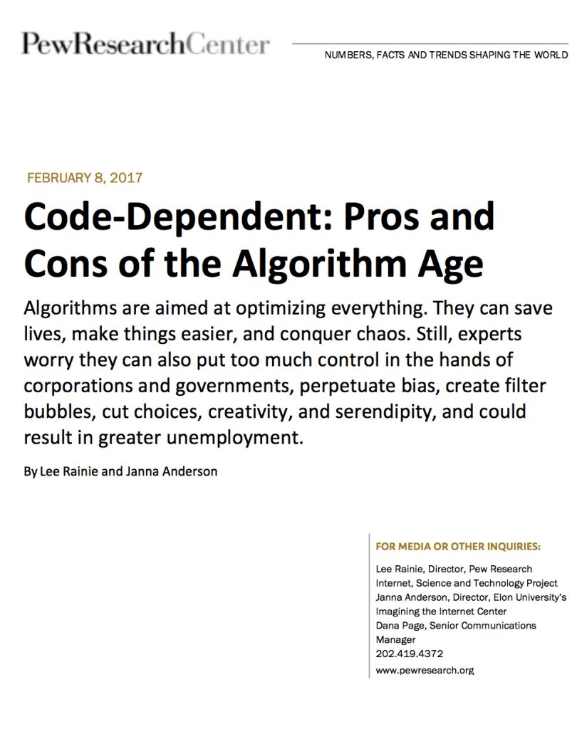 The 2016 Survey: Algorithm impacts by 2026 – Imagining the Internet
