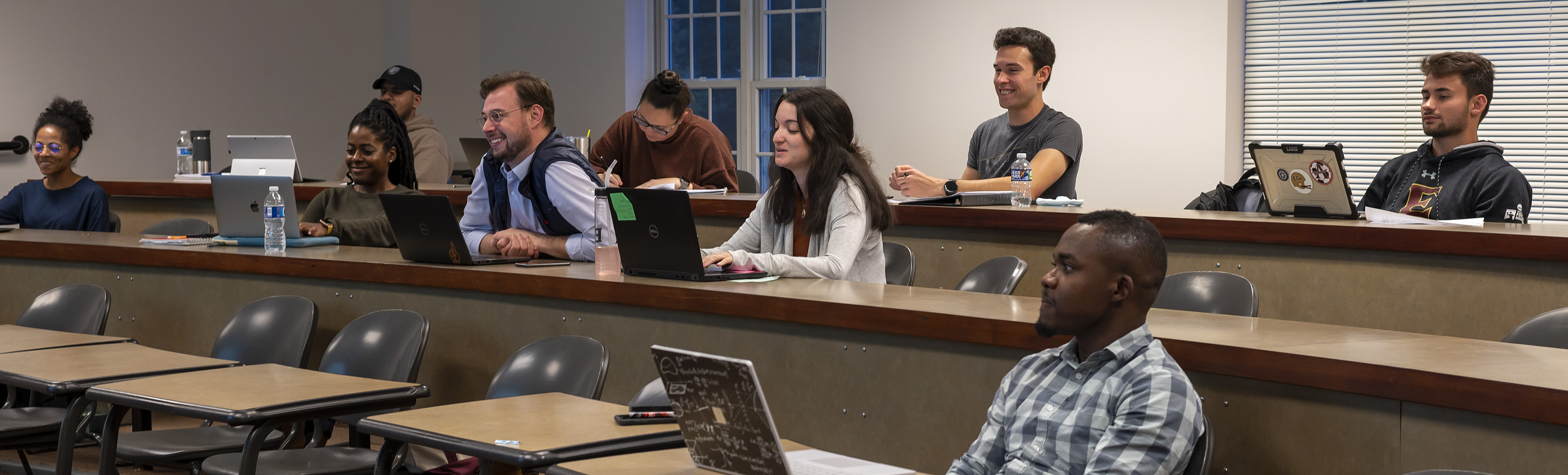 Elon business graduate students in a business school classroom